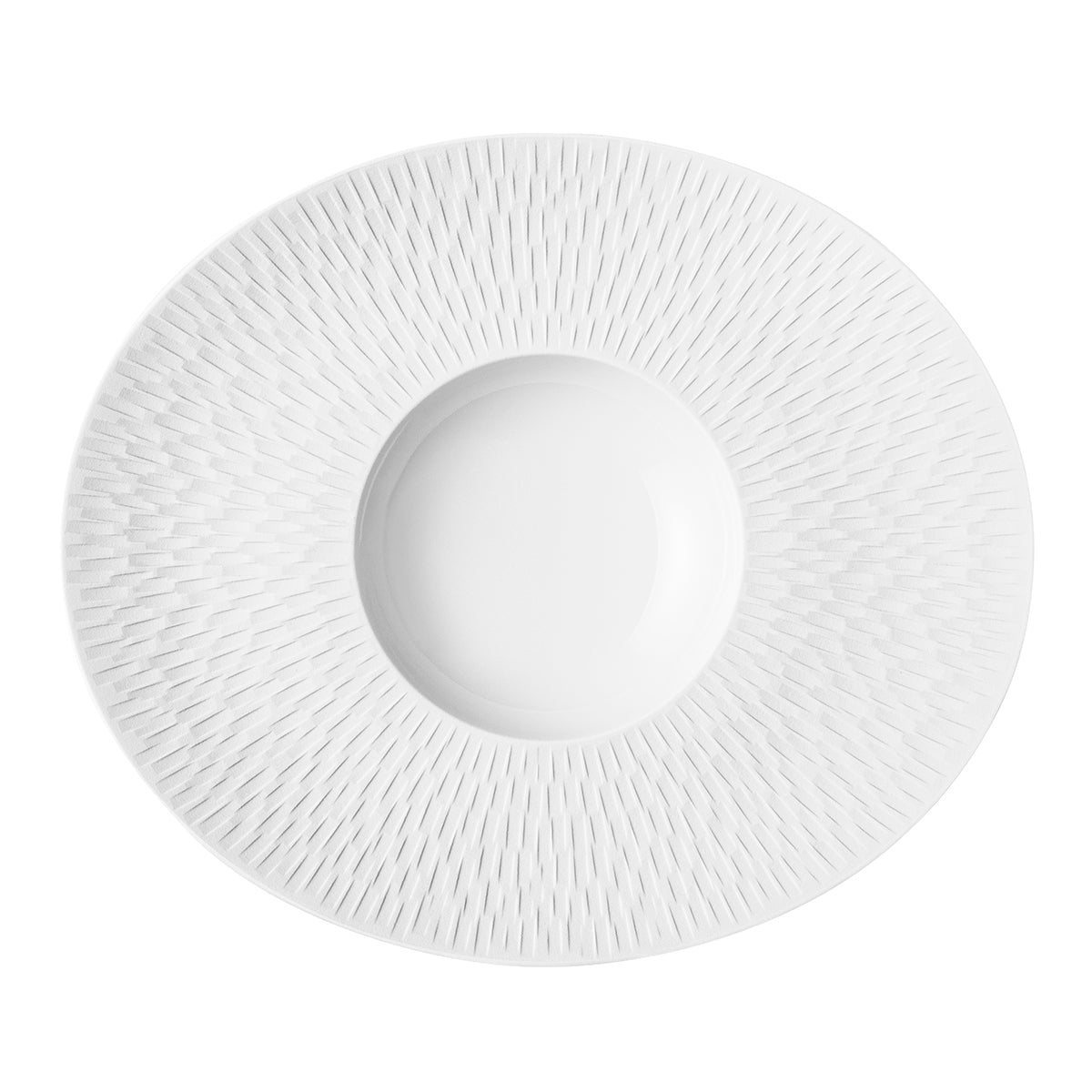 Image du produit: BOREAL SATIN BLANC Assiette gourmet ovale petit bassin 30 x 26 cm