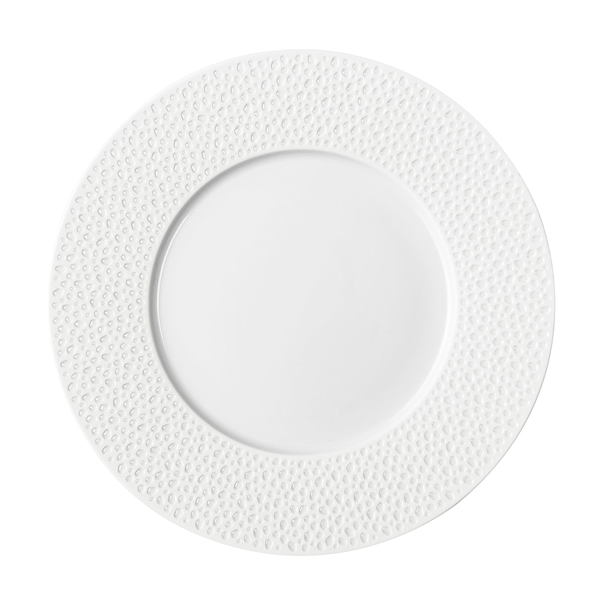 PERLES DE ROSEE BLANCHES Assiette plate ronde 27.9 cm