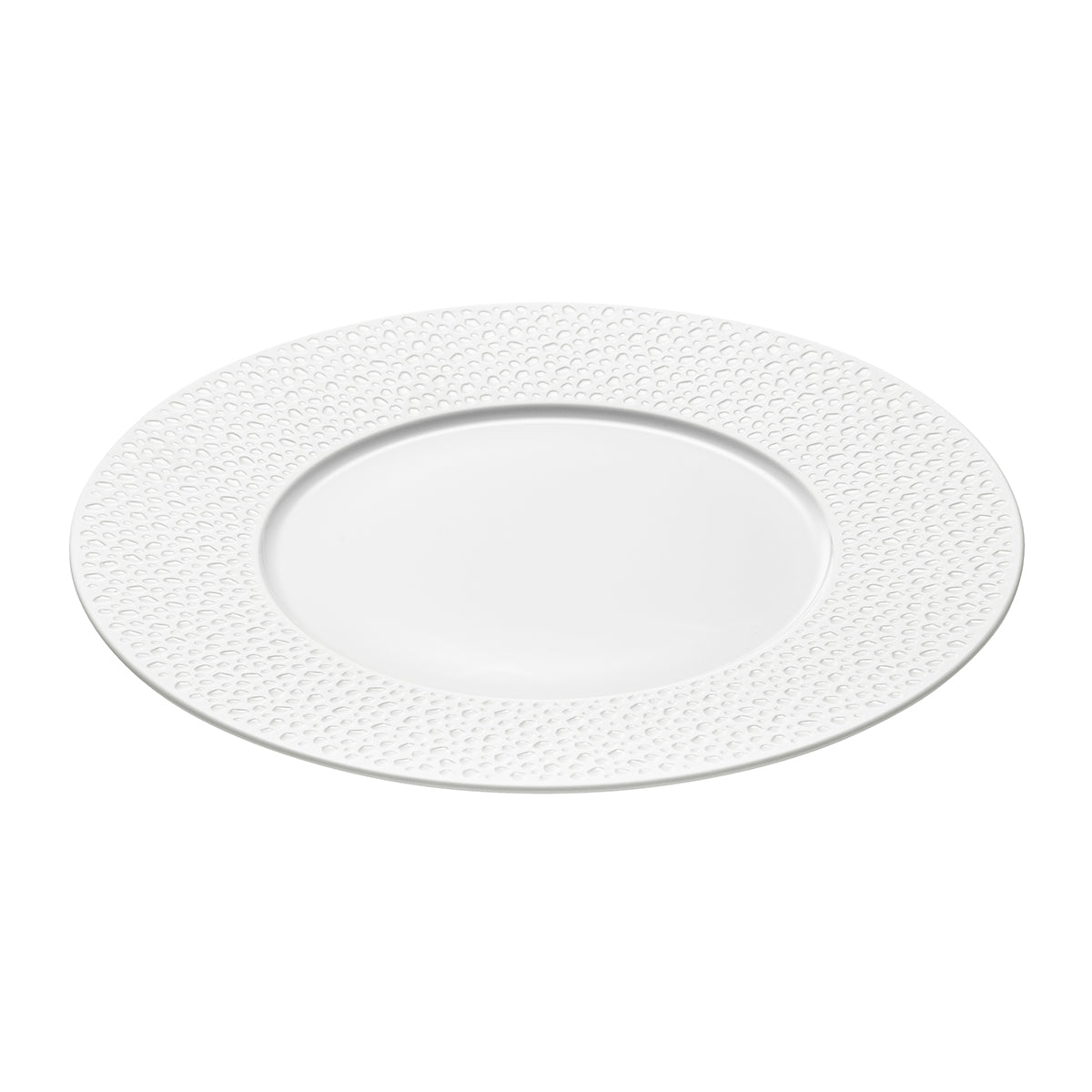 PERLES DE ROSEE BLANCHES Assiette plate ronde 27.9 cm