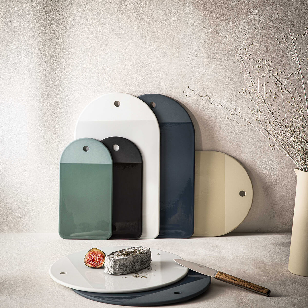 BAHIA PIERRE DE LUNE Planche en porcelaine 35 x 21 cm